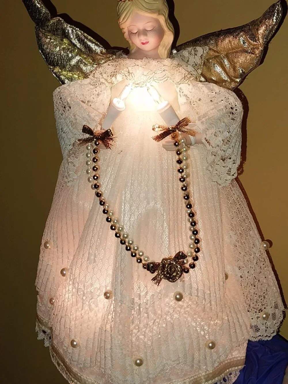 Lighted Porcelain Angel Tree Topper